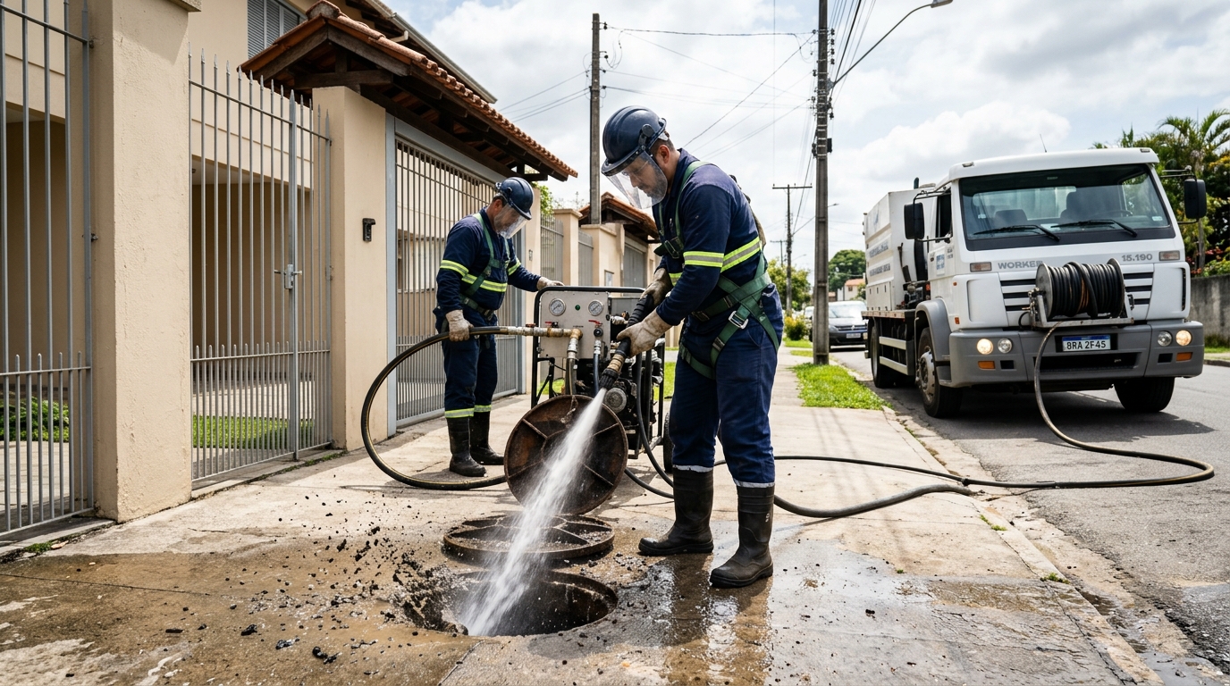 Limpeza de Tubulação com Hidrojato em Londrina‑PR